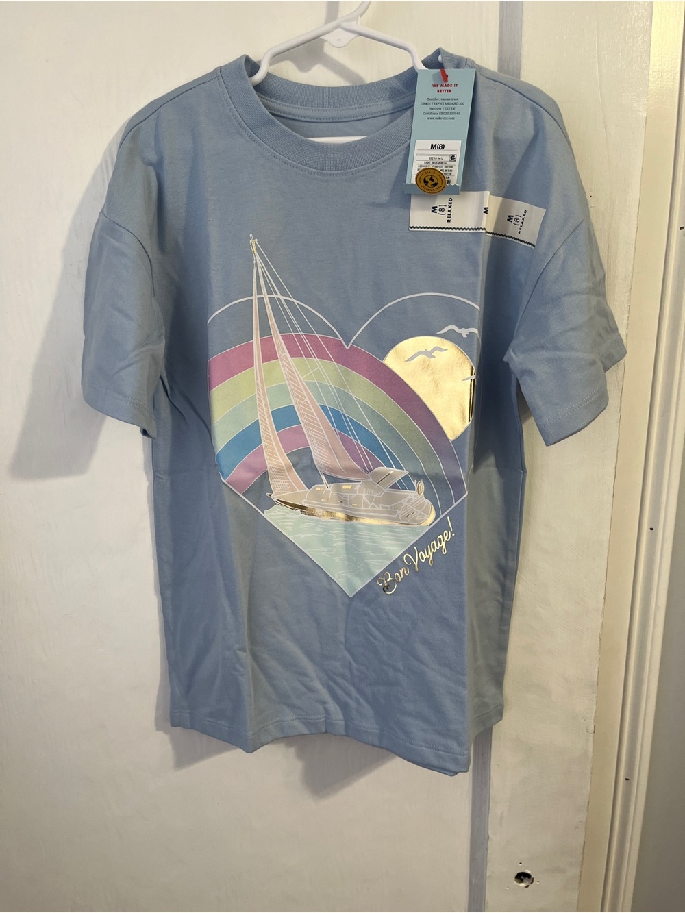 Cat & Jack Blue Kids Tee with Sailboat Heart Graphic